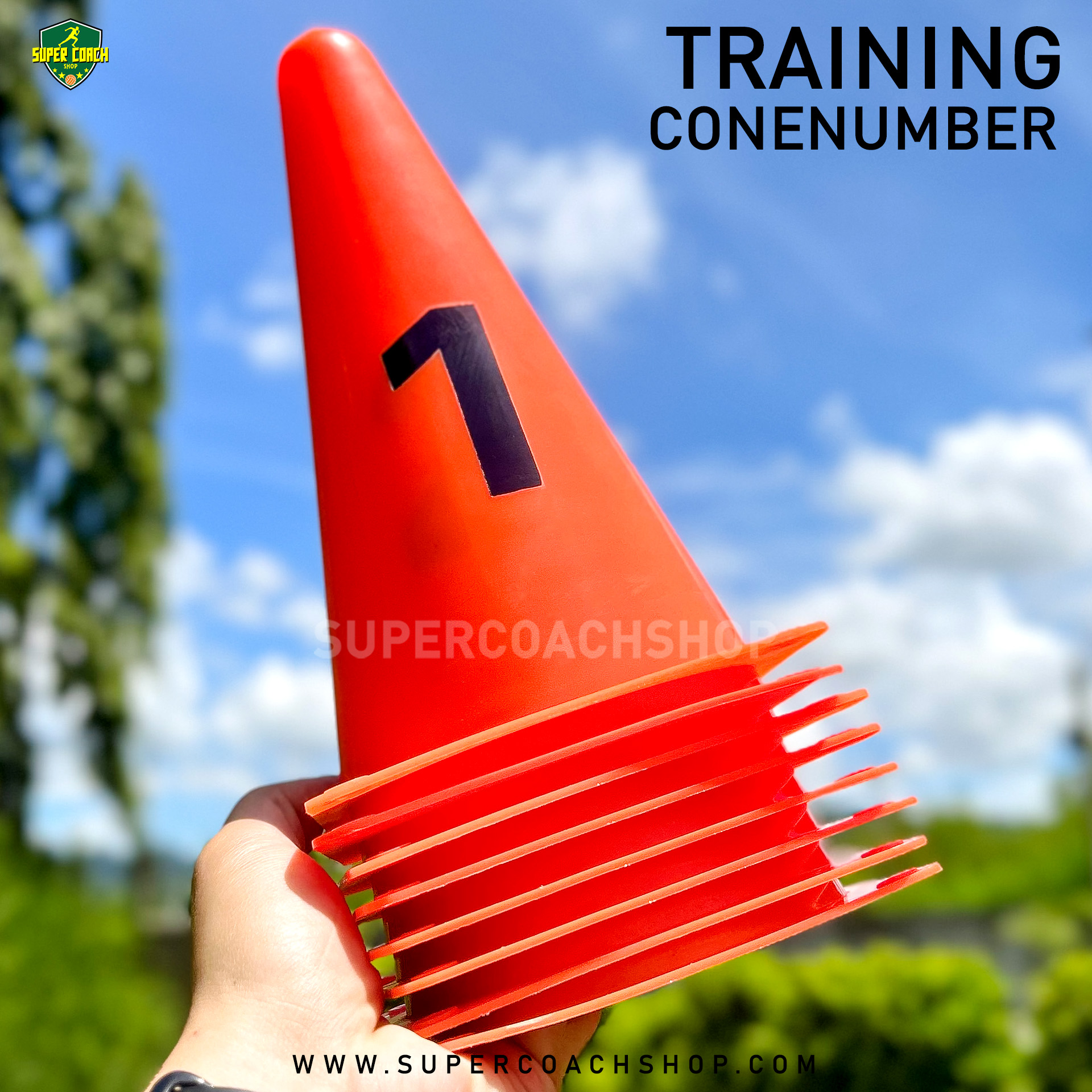 กรวย 9 นิ้ว นัมเบอร์ Training cone number กรวยสูง 23 ซม. สีส้ม