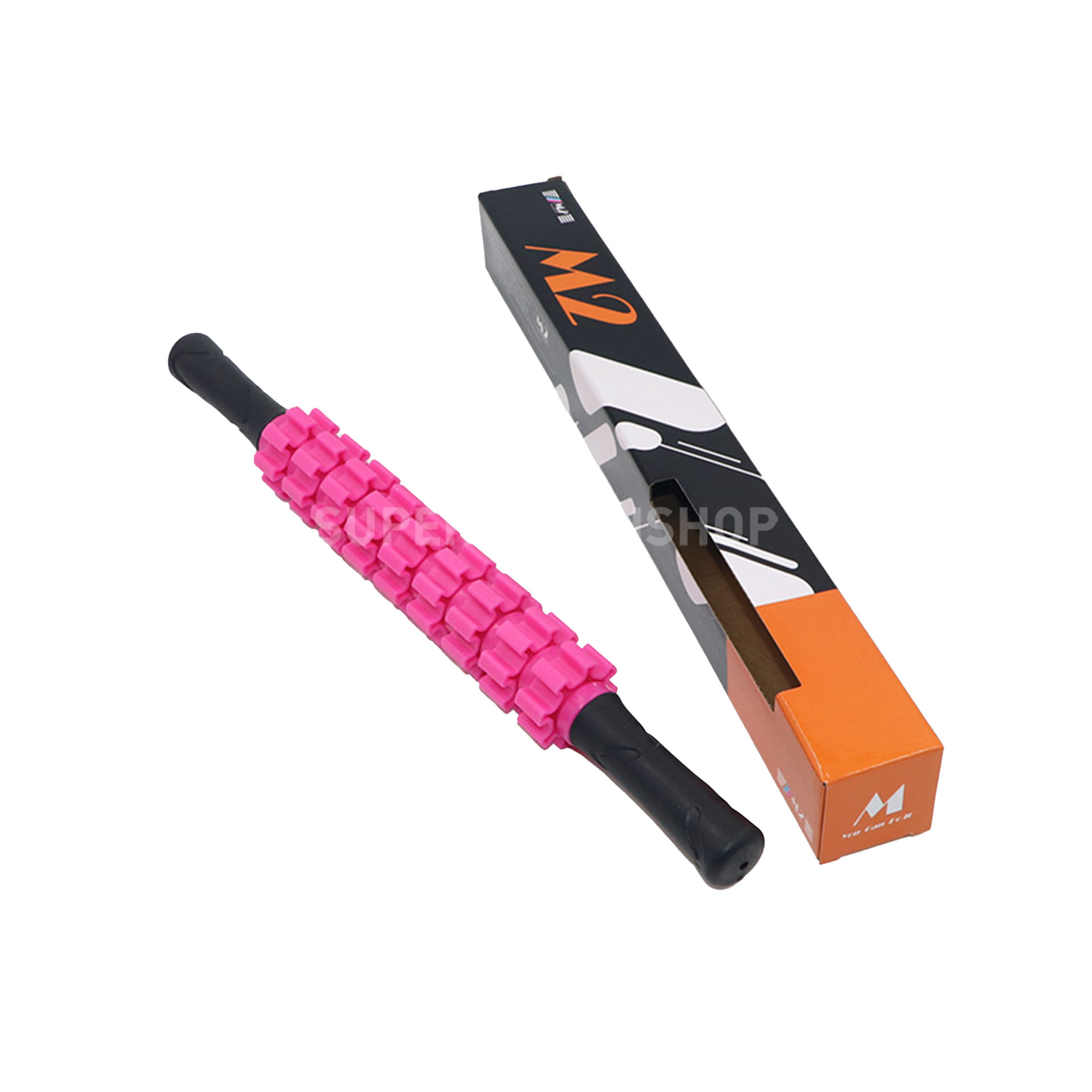 ไม้นวดกล้ามเนื้อ-Roller-massage-stick-M2-สีชมพู